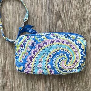 Vera Bradley Blue and Purple Paisley Wristlet